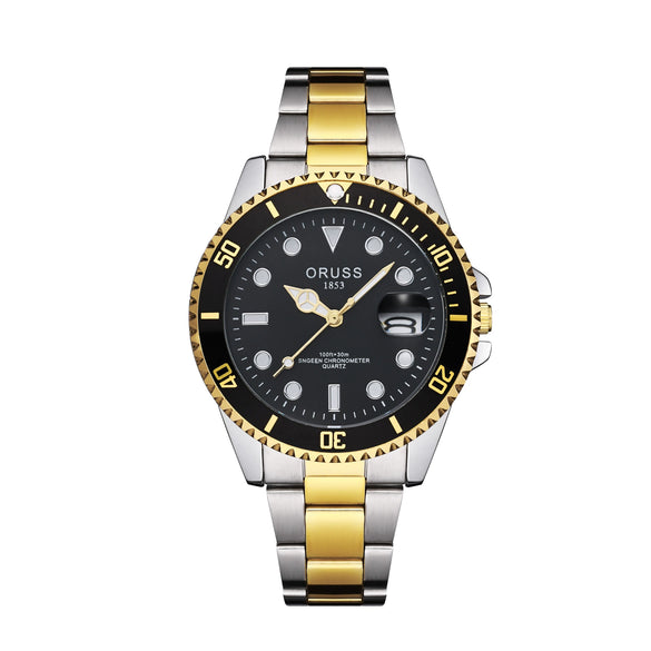 Men's Alloy Case Stainless Steel Strap Round Dial Luminous Waterproof Business Style Automatic Nonmechanical Watch