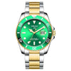 Men's Alloy Case Stainless Steel Strap Round Dial Luminous Waterproof Business Style Automatic Nonmechanical Watch