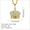 Men's Alloy Chain Necklace With Diamond Crown Pendant Hip Hop Style