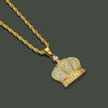 Men's Alloy Chain Necklace With Diamond Crown Pendant Hip Hop Style