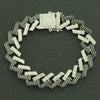 Men's Alloy Cuban Chain Bracelet With Diamond And Geometric Design Hiphop Style Magnet Buckle