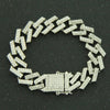Men's Alloy Cuban Chain Bracelet With Diamond And Geometric Design Hiphop Style Magnet Buckle