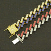 Men's Alloy Cuban Chain Bracelet With Diamond And Geometric Design Hiphop Style Magnet Buckle