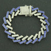 Men's Alloy Cuban Chain Bracelet With Diamond And Geometric Design Hiphop Style Magnet Buckle