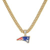 Men's Alloy Cuban Chain Hiphop Style Geometric American Flag Eagle Beak Pendant Necklace With Electroplating
