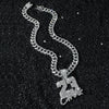 Men's Alloy Cuban Chain Hiphop Style Pendant Necklace With Letters Numbers Text Pattern And Electroplating