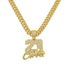Men's Alloy Cuban Chain Hiphop Style Pendant Necklace With Letters Numbers Text Pattern And Electroplating