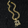 Men's Alloy Cuban Chain Hiphop Style Pendant Necklace With Letters Numbers Text Pattern And Electroplating