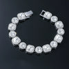 Men's Alloy Cuban Chain Jewelry With Geometric Pattern And Diamond Design Punk Style