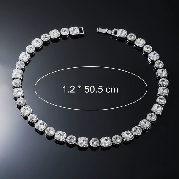 Men's Alloy Cuban Chain Jewelry With Geometric Pattern And Diamond Design Punk Style