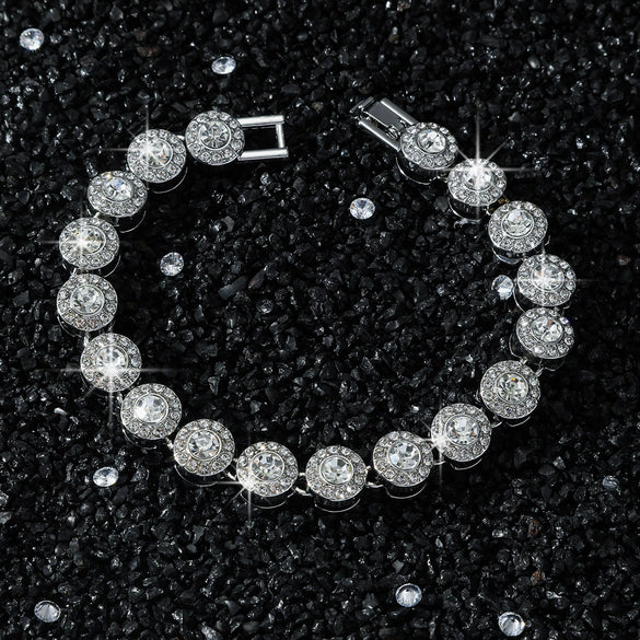 Men's Alloy Cuban Chain Necklace Set With Diamonds Geometric Style Hip Hop