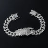 Men's Alloy Cuban Chain Necklace With Diamond And Death Figure Hiphop Style Geometric Design