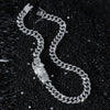 Men's Alloy Cuban Chain Necklace With Diamond And Death Figure Hiphop Style Geometric Design