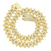 Men's Alloy Cuban Chain Necklace With Diamond And Geometric Design
