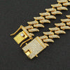 Men's Alloy Cuban Chain Necklace With Diamond And Geometric Design