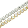 Men's Alloy Cuban Chain Necklace With Geometric Diamond Design