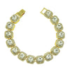 Men's Alloy Cuban Chain Necklace With Geometric Diamond Design