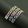 Men's Alloy Cuban Chain Necklace With Geometric Dripping Oil Design