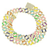 Men's Alloy Cuban Chain Necklace With Geometric Dripping Oil Design