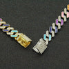 Men's Alloy Cuban Chain Necklace With Geometric Dripping Oil Design