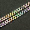 Men's Alloy Cuban Chain Necklace With Geometric Dripping Oil Design