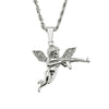 Men's Alloy Diamond Geometric Pendant Necklace With Twist Chain