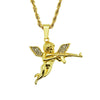 Men's Alloy Diamond Geometric Pendant Necklace With Twist Chain
