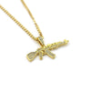 Men's Alloy Diamond Geometric Pistol Shape Pendant Necklace