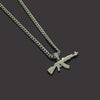 Men's Alloy Diamond Geometric Pistol Shape Pendant Necklace