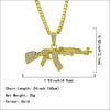 Men's Alloy Diamond Geometric Pistol Shape Pendant Necklace