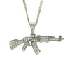 Men's Alloy Diamond Geometric Pistol Shape Pendant Necklace