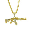 Men's Alloy Diamond Geometric Pistol Shape Pendant Necklace