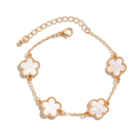 Men's Alloy Electroplated Leaves And Flowers Bracelet
