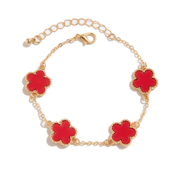 Men's Alloy Electroplated Leaves And Flowers Bracelet