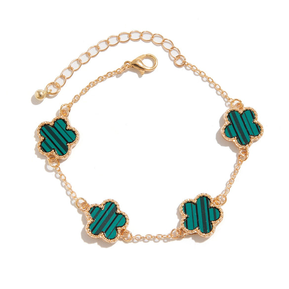 Men's Alloy Electroplated Leaves And Flowers Bracelet