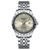 Men's Alloy Fully Automatic Hollow Fake Mechanical Business Style Round Luminous Calendar Waterproof Watch