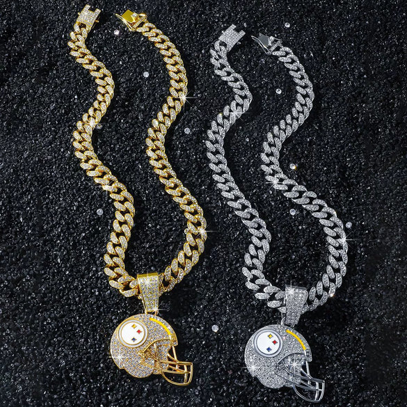 Men's Alloy Geometric Baseball Helmet Cuban Chain Necklace With Electroplating