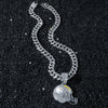 Men's Alloy Geometric Baseball Helmet Cuban Chain Necklace With Electroplating