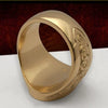Men's Alloy Geometric Carved Seal Ring Personality Style Electroplated Statement Jewelry