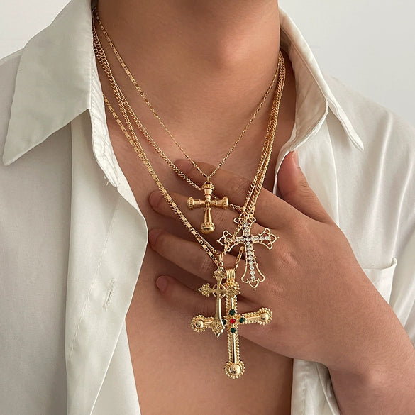 Men's Alloy Geometric Cross Handmade Necklace