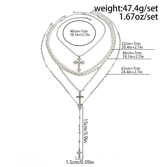Men's Alloy Geometric Cross Handmade Pendant Necklace Jewelry