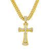 Men's Alloy Geometric Cuban Chain Cross Pendant Necklace With Electroplating