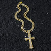 Men's Alloy Geometric Cuban Chain Cross Pendant Necklace With Electroplating
