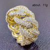 Men's Alloy Geometric Diamond Hip Hop Winding Chain Ring Accessories