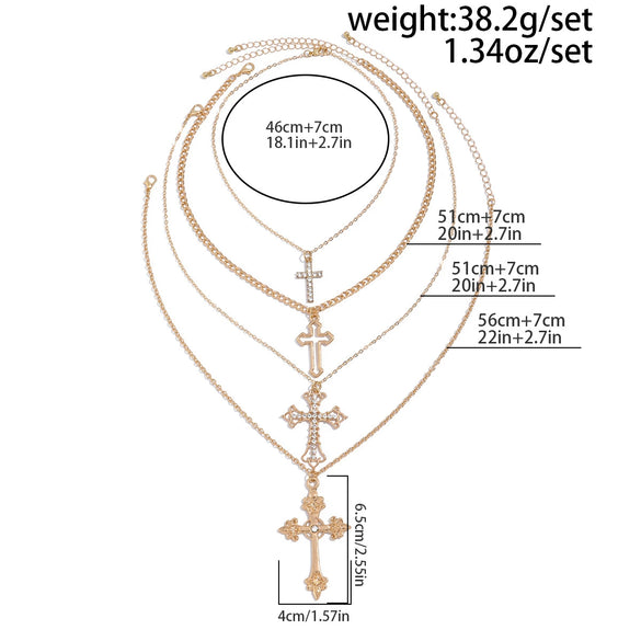 Men's Alloy Geometric Diamond Set Pendant Necklace Hiphop Niche Highgrade Clavicle Chain Jewelry