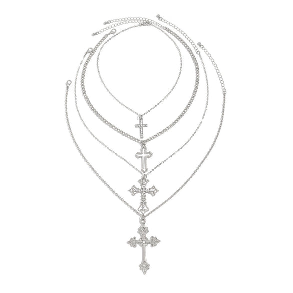 Men's Alloy Geometric Diamond Set Pendant Necklace Hiphop Niche Highgrade Clavicle Chain Jewelry