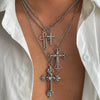 Men's Alloy Geometric Diamond Set Pendant Necklace Hiphop Niche Highgrade Clavicle Chain Jewelry