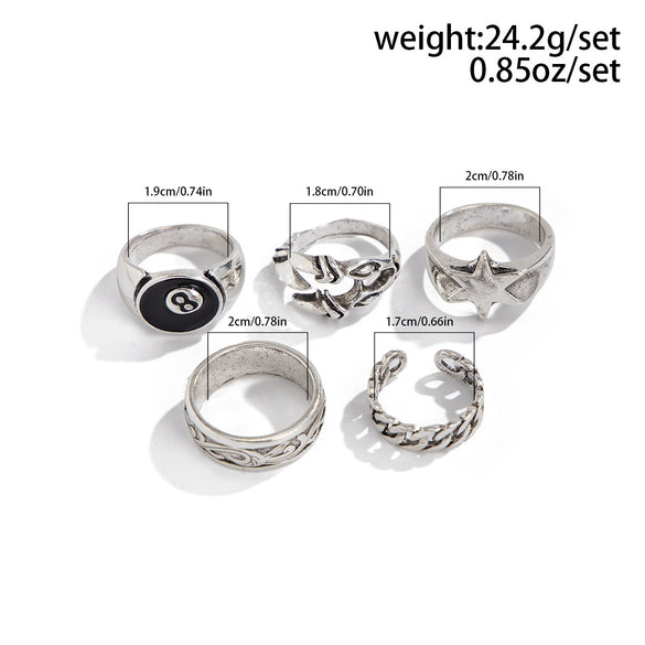 Men's Alloy Geometric Eagle Claw Chain Ring Jewelry With Electroplating Hip Hop Style