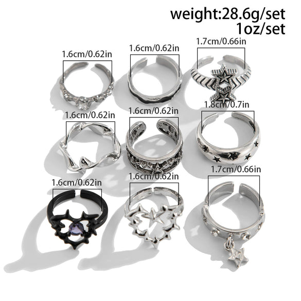 Men's Alloy Geometric Fivepointed Star Hip Hop Ring With Electroplating