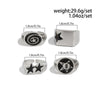 Men's Alloy Geometric Fivepointed Star Hiphop Ring Set Electroplated